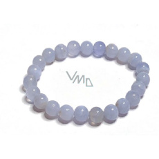 Chalcedon náramek elastický přírodní kámen, kulička 8 mm / 16 - 17 cm, kámen lásky, radosti