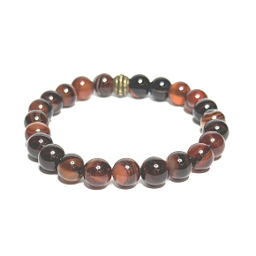 Sardonyx náramek elastický přírodní kámen, kulička 8 mm / 16 - 17 cm, kámen štěstí a životní síly