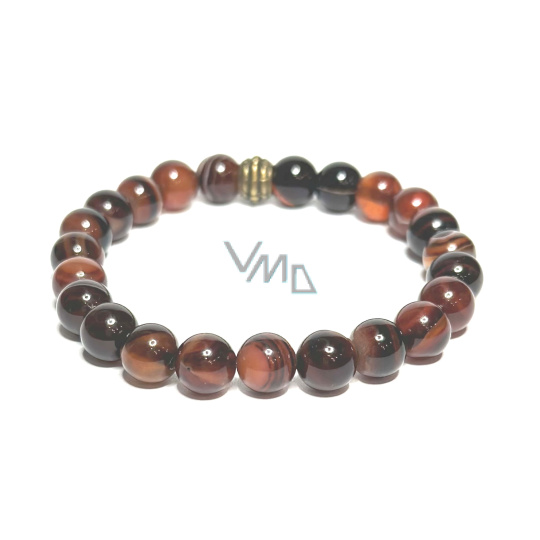 Sardonyx náramek elastický přírodní kámen, kulička 8 mm / 16 - 17 cm, kámen štěstí a životní síly Sardonyx náramek elastický přírodní kámen, kulička 8 mm / 16 - 17 cm, kámen štěstí a životní síly