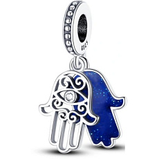 Charm Sterlingové stříbro 925 Ruka Fatimy, Hamsa 2v1, přívěsek na náramek symbol