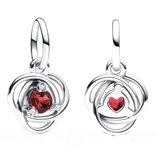 Charm Kruh věčnosti Červený, červenec, přívěsek na náramek symbol