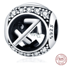Charm Sterlingové stříbro 925 znamení zvěrokruhu Střelec + zirkony, korálek na náramek Charm Sterlingové stříbro 925 znamení zvěrokruhu Střelec + zirkony, korálek na náramek
