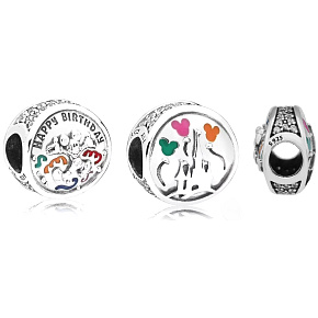 Charm Disney Narozeniny - Všechno nejlepší k narozeninám, korálek na náramek narozeniny