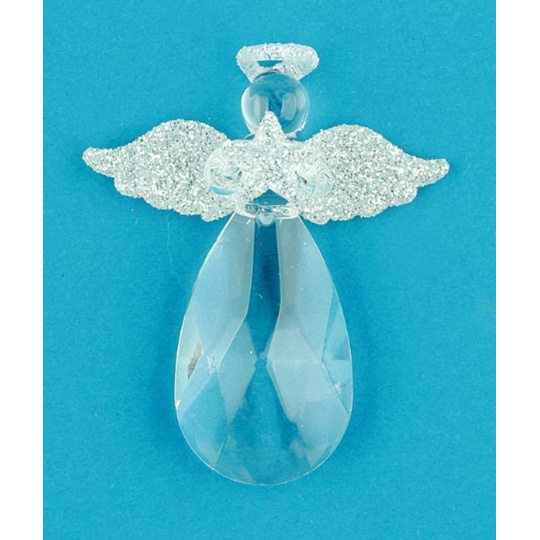 Anděl skleněný na zavěšení 7,5 cm