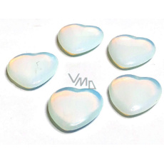 Opalit Hmatka, léčivý drahokam ve tvaru srdce syntetický kámen 3 cm 1 kus, kámen přání a naděje