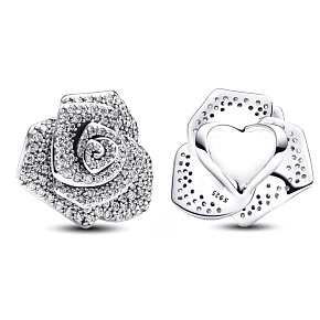 Charm Růže v květu velký, korálek na náramek květina