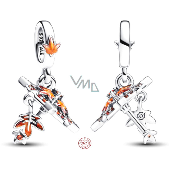 Zawieszka ze srebra próby 925 King of Glory Gongsunli parasol z liściem klonowym, charms do bransoletki symbol Zawieszka ze srebra próby 925 King of Glory Gongsunli parasol z liściem klonowym, charms do bransoletki symbol