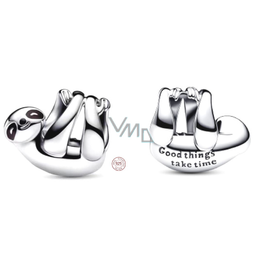 Charm Sterlingové stříbro 925 Lenochod, korálek na náramek zvíře