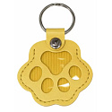 Klíčenka Tlapka – památka na vašeho mazlíčka, kterou máte stále u sebe, koženková, žlutá