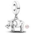 Zawieszka ze srebra próby 925 Nosorożec, element do bransoletki