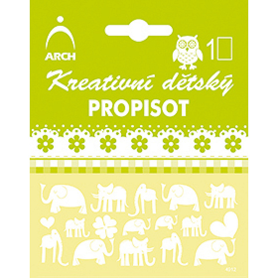 Arch Kreativní dětský propisot malý slon bílý 10 x 12,5 cm