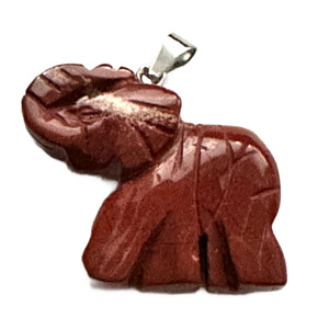 Jaspis červený Slon přívěsek přírodní kámen, ručně broušená figurka 32 x 45 mm, kámen úplné péče