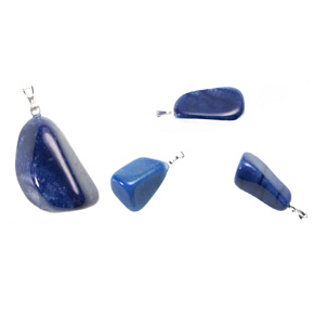 Křemen modrý Troml přívěsek přírodní kámen, M cca 3 cm, 1 kus, AA kvalita, nejdokonalejší léčitel