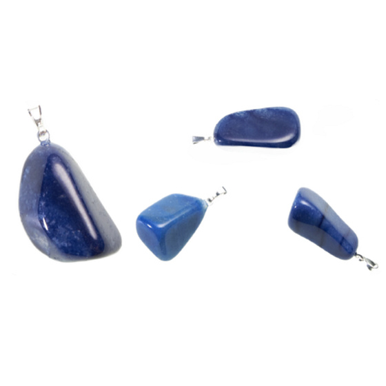 Křemen modrý Troml přívěsek přírodní kámen, M cca 3 cm, 1 kus, AA kvalita, nejdokonalejší léčitel