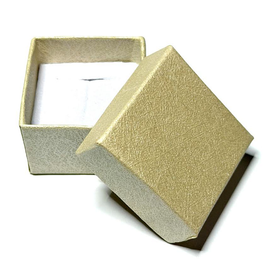 Krabička karton s houbičkou na šperky světle béžová 4 x 4 x 2,5 cm