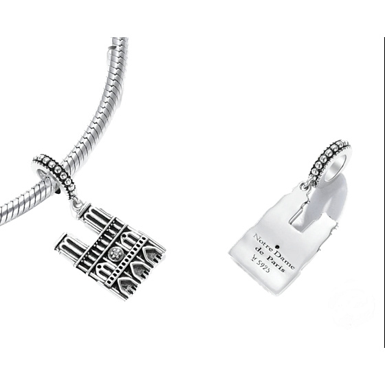 Charm Francie, Paříž - Notre Dame, přívěsek na náramek cestování