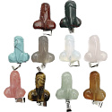 Tyrkenit Penis pro štěstí, přívěsek přírodní kámen ručně broušený cca 11 x 22 mm, kámen mladých lidí, hledá životní cíl