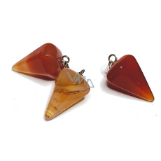 Karneol Siderické kyvadlo přírodní kámen 2,2 cm, 1 kus, Učí nás tady a teď