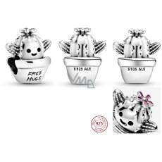 Zawieszka ze srebra próby 925 Kaktus w kwiecie, koralik do bransoletki natura Zawieszka ze srebra próby 925 Kaktus w kwiecie, koralik do bransoletki natura