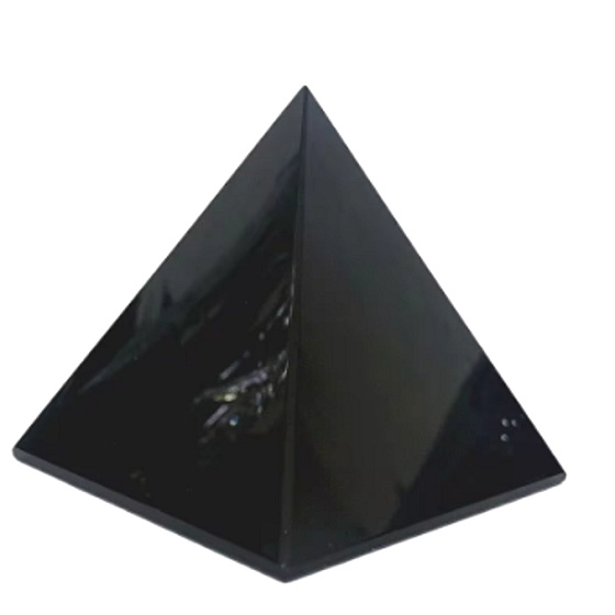 Obsidian černý Pyramida přírodní kámen 2 x 2 x 1,6 cm čistí - energie - harmonie - emoce 1 kus, kámen záchrany