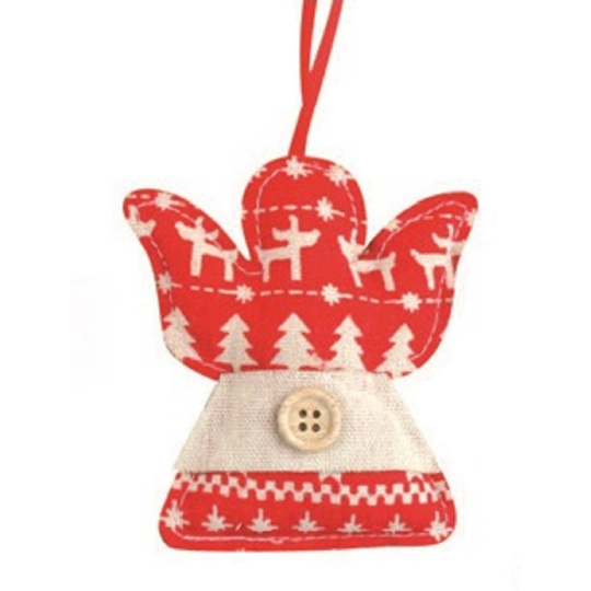 Anděl látkový na zavěšení 9 cm