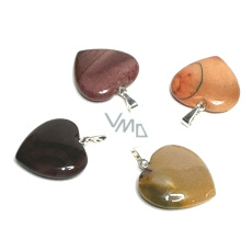 Mokait Srdce přívěsek přírodní kámen 20 mm, motivační kámen