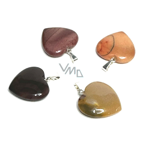 Mokait Srdce přívěsek přírodní kámen 20 mm, motivační kámen Mokait Srdce přívěsek přírodní kámen 20 mm, motivační kámen