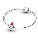 Charm Santa s červenou čepicí, korálek na náramek Vánoce