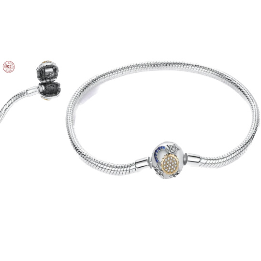 Sterlingové stříbro Náramek Hvězdičky hadí řetízek 20 cm