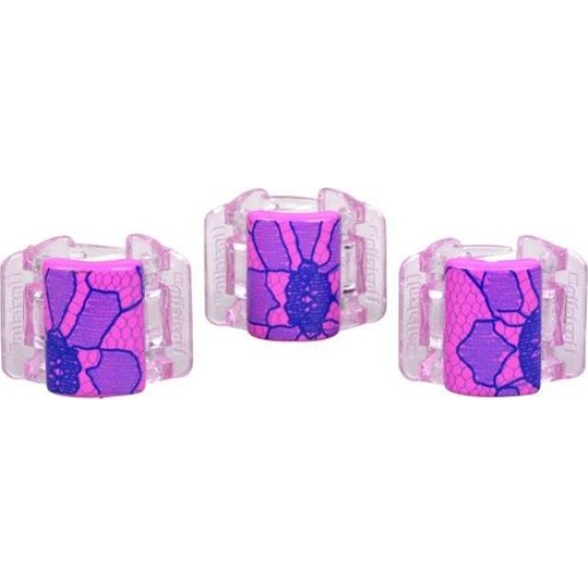 Linziclip Mini Vlasový skřipec růžový s krajkou 1,75 cm vhodný pro všechny druhy vlasů 3 kusy