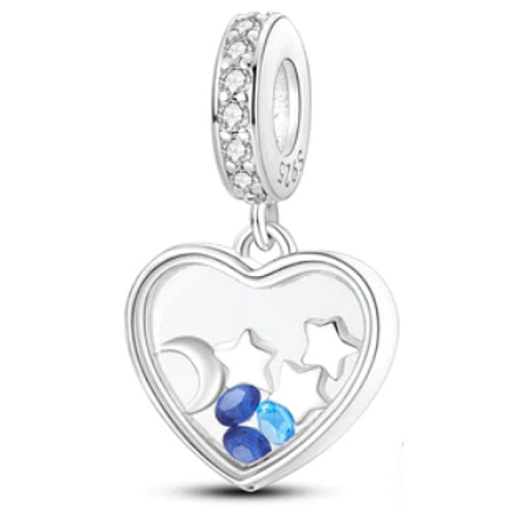 VISACÍ PŘÍVĚSEK Nebeské srdce ze stříbra 925