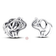 Charm Sterlingové stříbro 925 Působivý slon, korálek na náramek zvíře