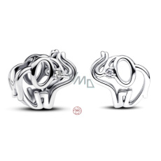 Charm Sterlingové stříbro 925 Působivý slon, korálek na náramek zvíře