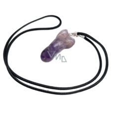 Ametyst Penis amulet pro plodnost, přívěsek přírodní kámen ručně broušený 3 cm, kámen králů a biskupů