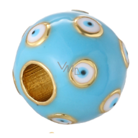 Modré oko smaltovaný korálek, přívěsek na náramek 10 mm 1 kus Modré oko smaltovaný korálek, přívěsek na náramek 10 mm 1 kus