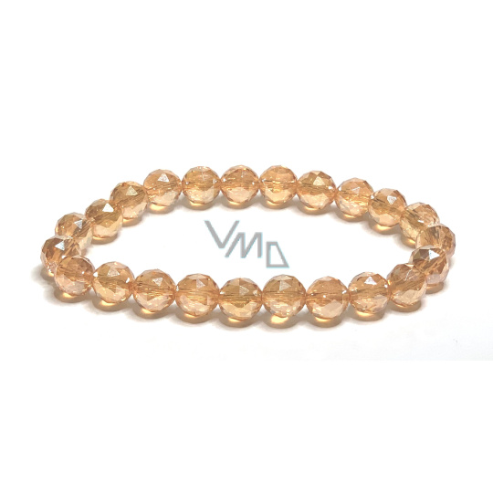 Křišťál Aqua aura zlatá barva fazet polopokovený povrch, náramek elastický přírodní kámen, kulička 8 mm / 16 - 17 cm, kámen kamenů Křišťál Aqua aura zlatá barva fazet polopokovený povrch, náramek elastický přírodní kámen, kulička 8 mm / 16 - 17 cm, kámen kamenů