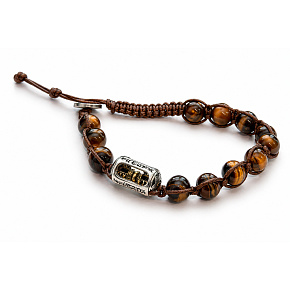 Tygří oko a vadžra – tibetský buddhistický náramek, korálky 8 mm, síla, ochrana a odvaha