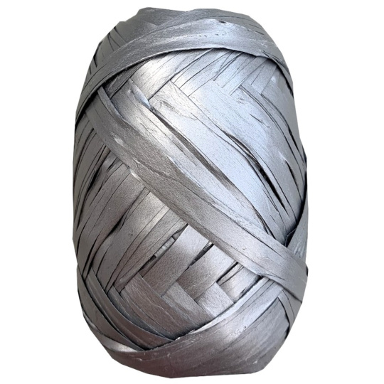 Nekupto Klubíčko Raphia stříbrná lesklá 5 mm x 10 m