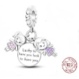 Charm Sterlingové stříbro 925 Sourozenci Sestry Mám štěstí, že tě mám 3v1, přívěsek na náramek rodina