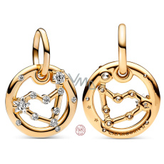 Charm Sterlingové stříbro 925 Pozlacené znamení zvěrokruhu Kozoroh, přívěsek na náramek