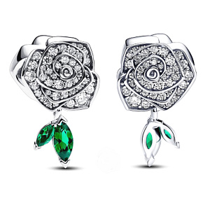 Charm Růže v květu, korálek na náramek květina