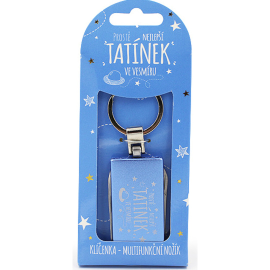 Nekupto Dárkové centrum Klíčenka, skládací nožík Nejlepší tatínek 14,5 x 6 x 1 cm