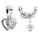 Charm Puzzle přátelství, dělitelný 2v1 přívěsek na náramek, láska