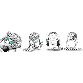 Charm Opice, symbol moudrosti, volnosti, korálek na náramek zvíře