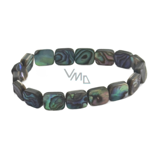 Paua mušle / Abalon s duhovou hrou barev náramek 11 x 9 mm / 16 - 17 cm, symbol ochrany a životní rovnováhy Paua mušle / Abalon s duhovou hrou barev náramek 11 x 9 mm / 16 - 17 cm, symbol ochrany a životní rovnováhy