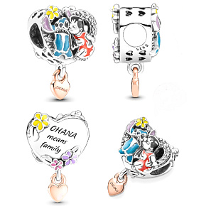 Charm Disney Lilo & Stitch - Ohana, rodina, korálek na náramek, film