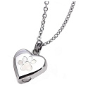 Pamětní, pietní urnový přívěsek, Srdce lesklé stříbrné, voděodolné, nerezová ocel 19 x 29 mm + řetízek 50 cm