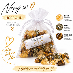 Napij se® úspěchu – výměnná minerální náplň | Citrín, Pyrit, Tygří oko, 200 g