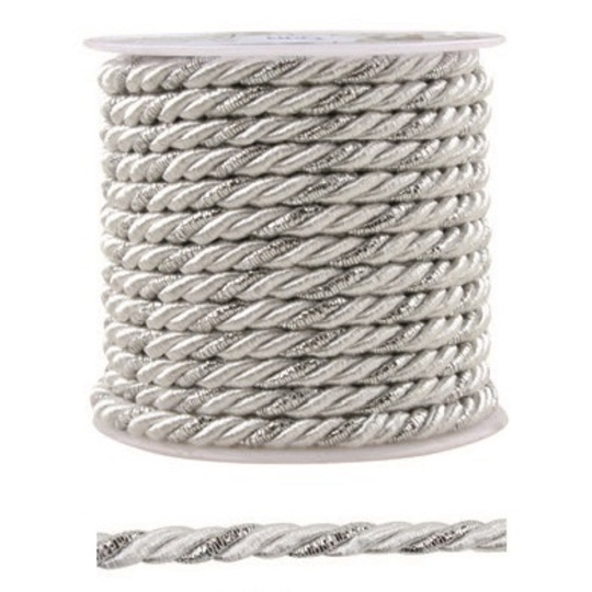 Provázek stříbrný, dekorační 5 m