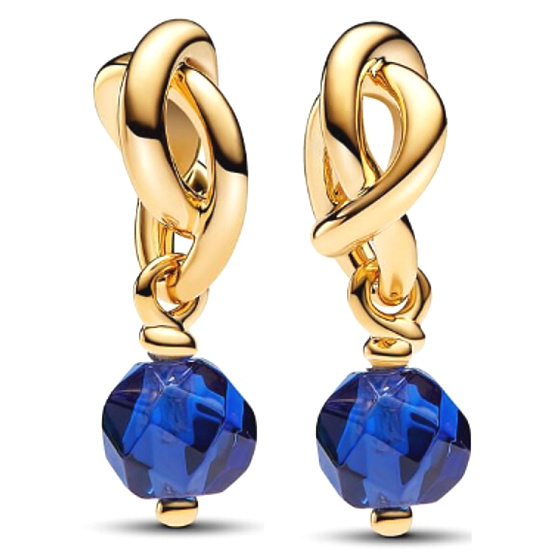 Charm Propletený fazetovaný kruh věčnosti modrý tmavý, přívěsek na náramek symbol září